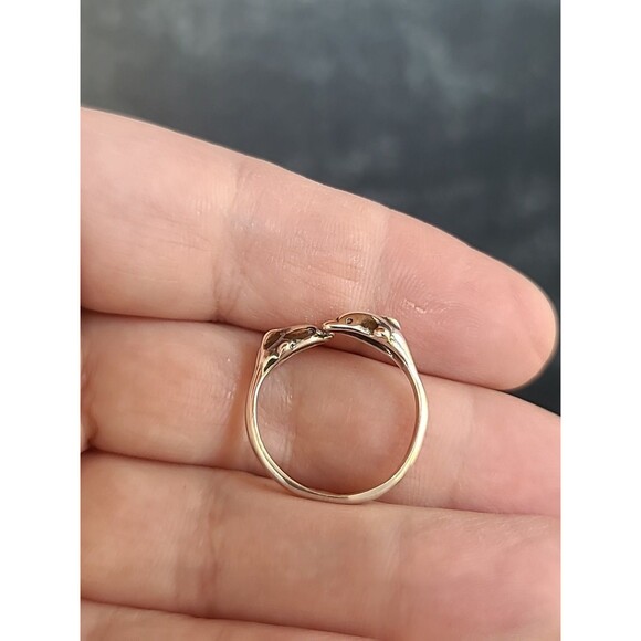 925 Sterling Silver Dolphin Bypass Ring Vintage SIZE US 6.75 - Picture 7 of 10